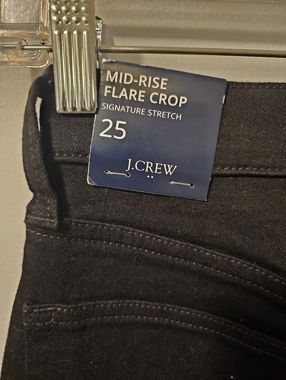 J. Crew Mid Rise Flare Crop Jeans Black Women's Size 25 NWT